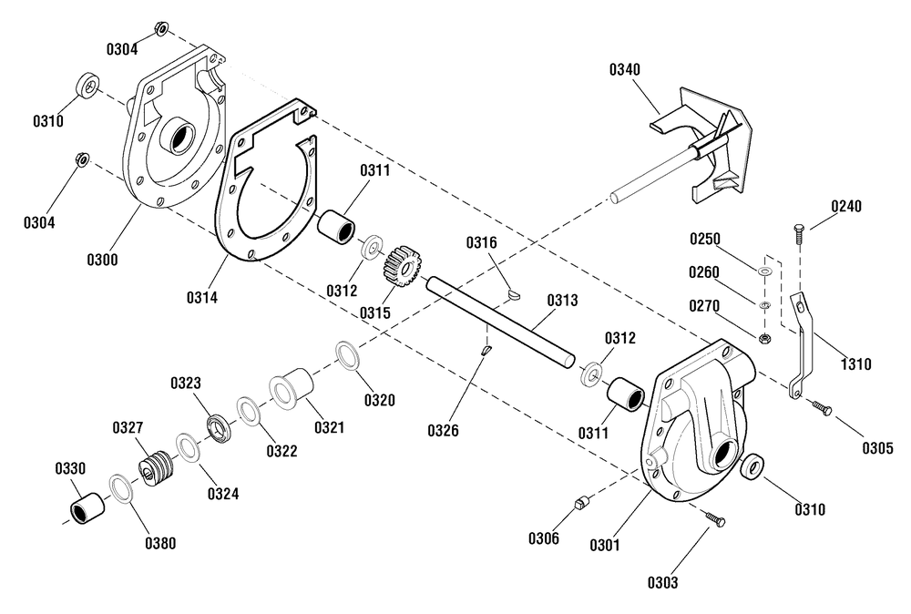 Gear Case Assembly  (1752565_1752566) Diagram and Parts List for 1696037-18-2847-31 2011 Briggs and Stratton Snow Blower